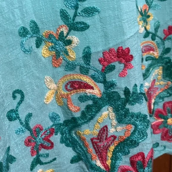 RUBY RD. - Shear , Embroidery, Button Down , NWT BEAUTIFUL SUMMER TOP (M) - Picture 10 of 12